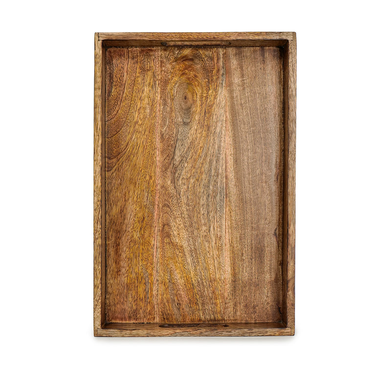 Wooden tray in rectangular shape