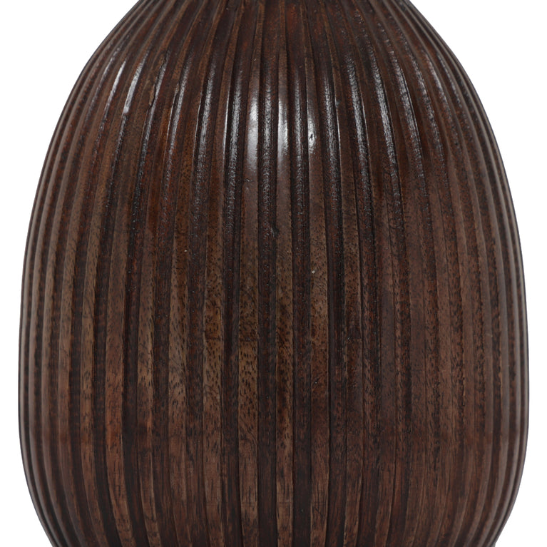 Brown Colored Vase With Carving Design
