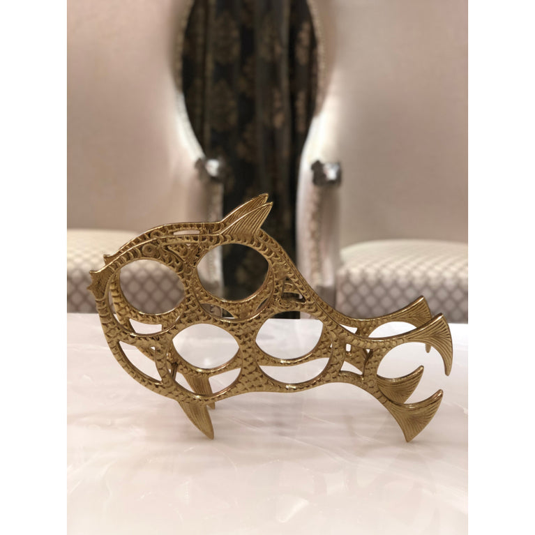 Wine Rack Fish Gold