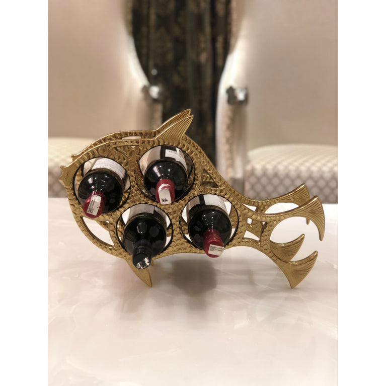 Wine Rack Fish Gold