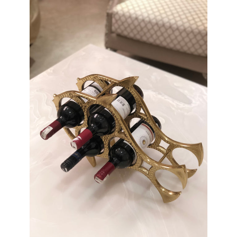 Wine Rack Fish Gold