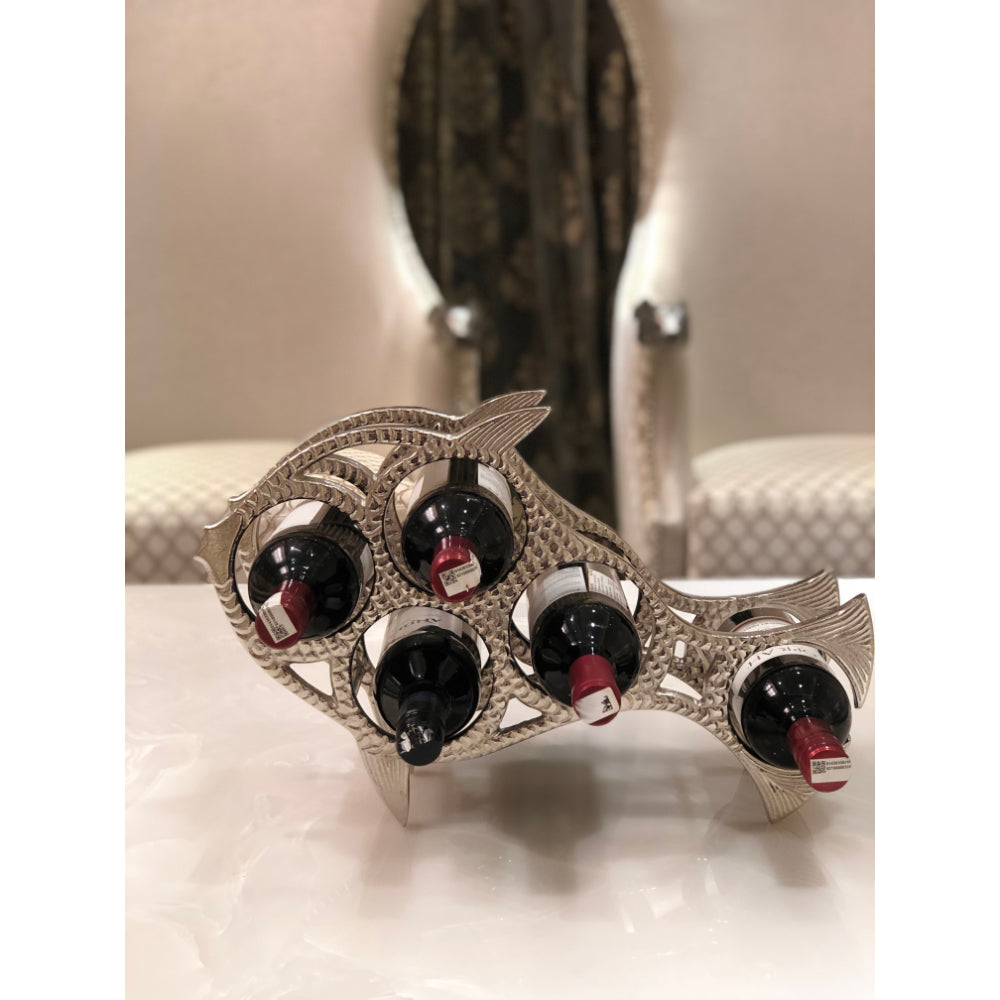 Wine Rack Fish Silver