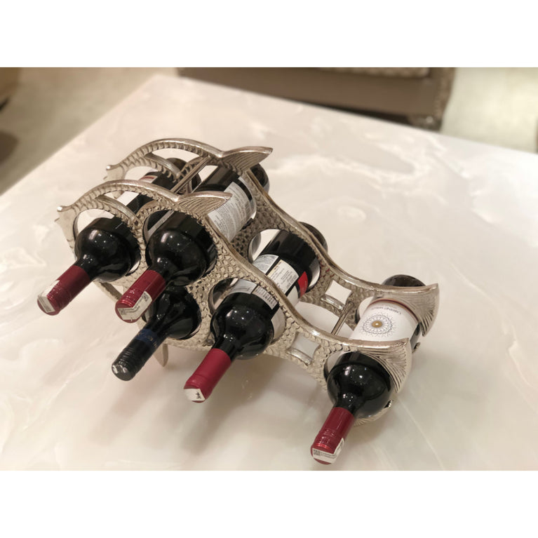 Wine Rack Fish Silver