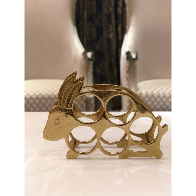 Wine Rack Rabbit Gold
