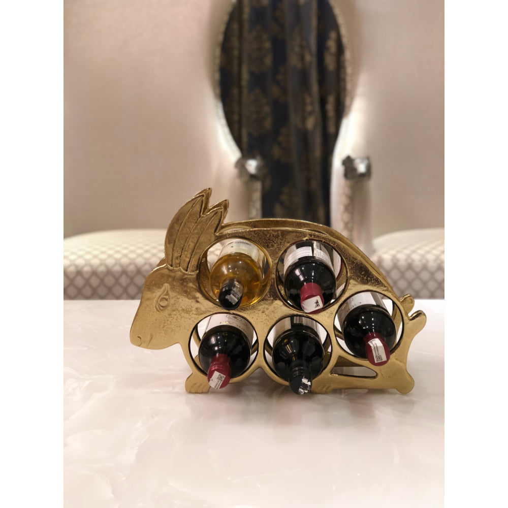 Wine Rack Rabbit Gold