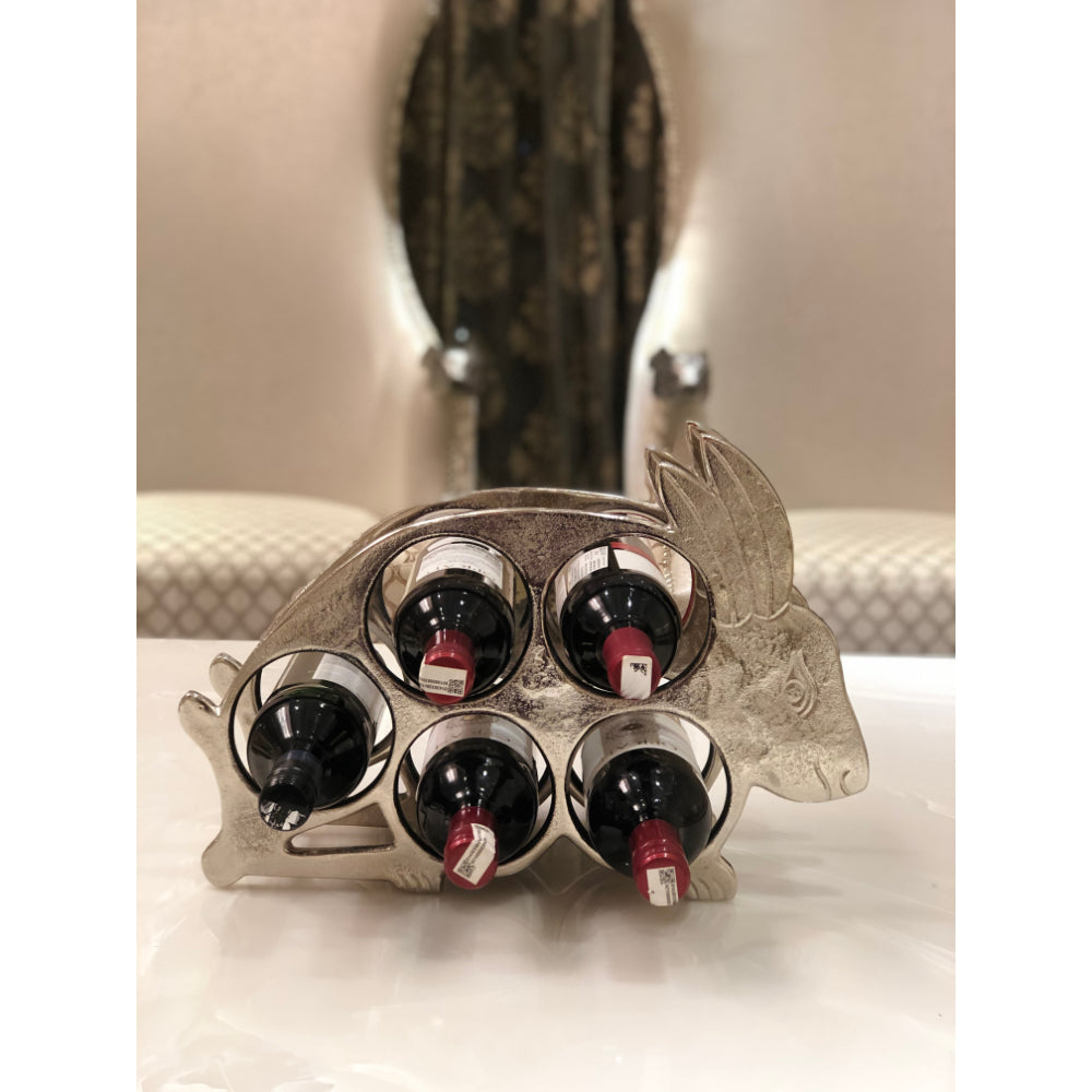 Wine Rack Rabbit Silver