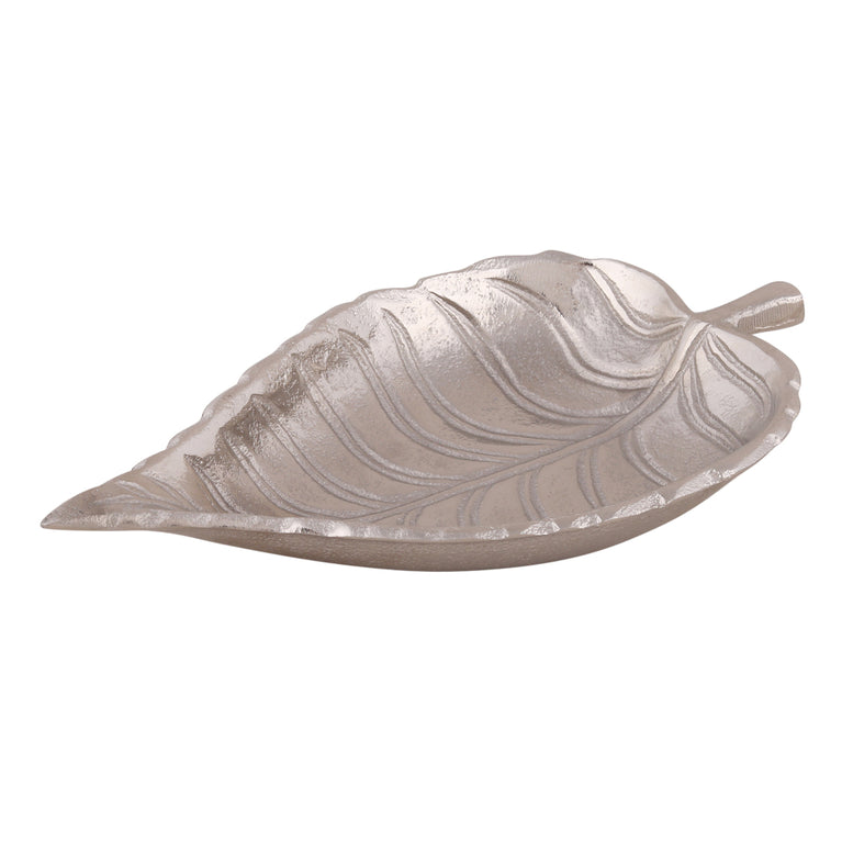 Silver Color Platter in Leaf Shape