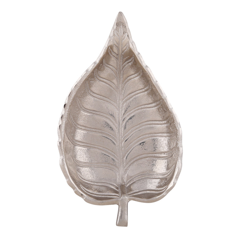 Silver Color Platter in Leaf Shape