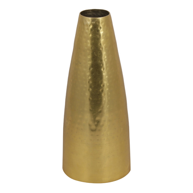 Golden Colored Vase in Hammered Finish