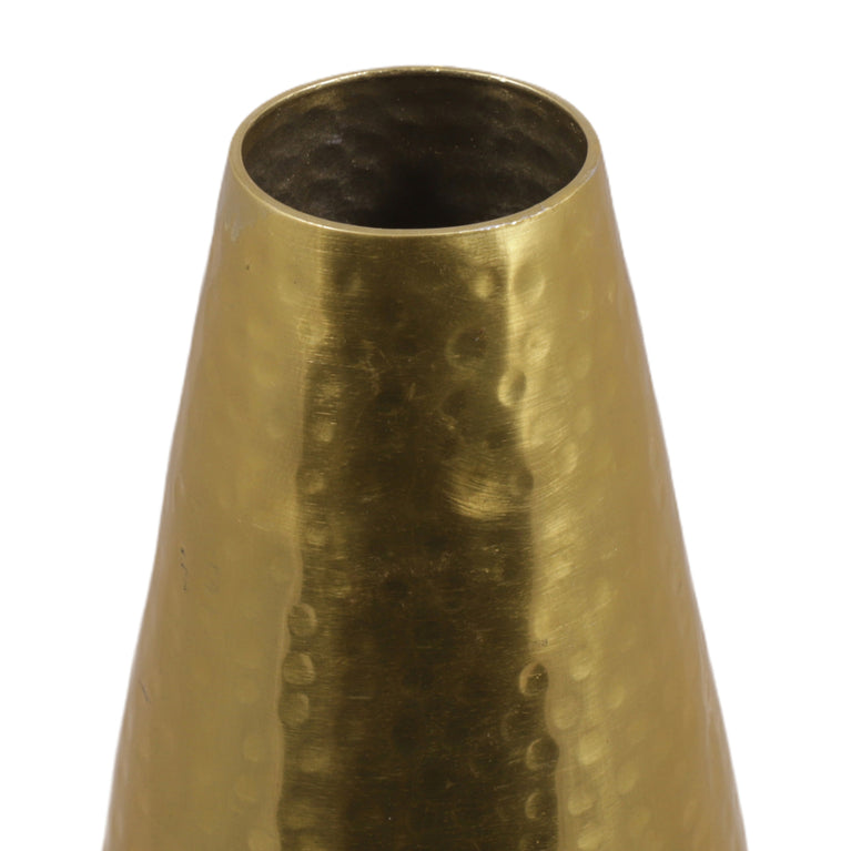 Golden Colored Vase in Hammered Finish