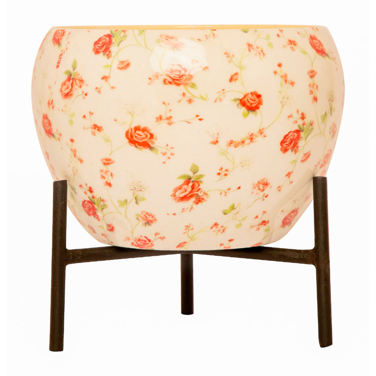 Planter With Design (White)