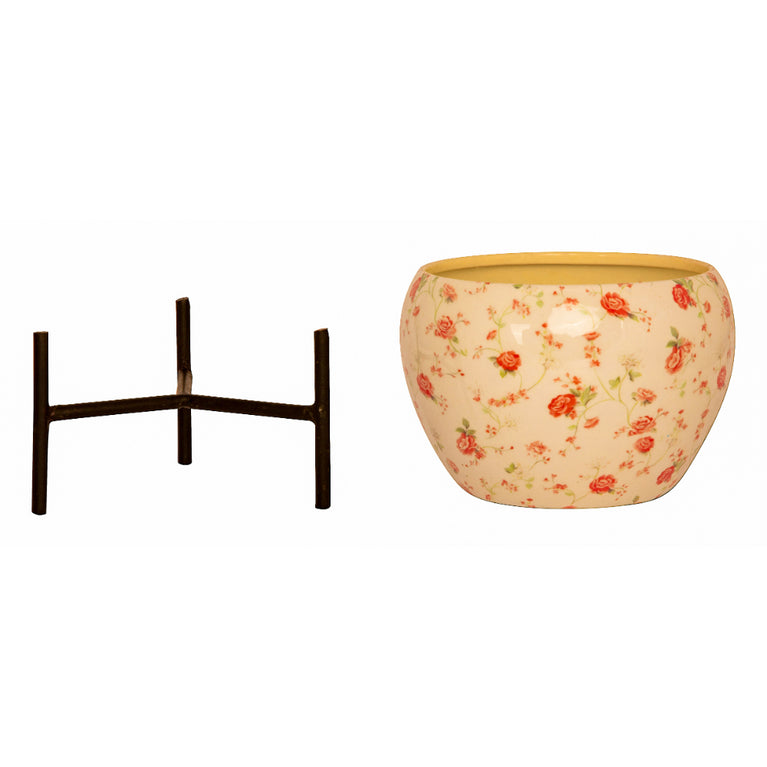 Planter With Design (White)