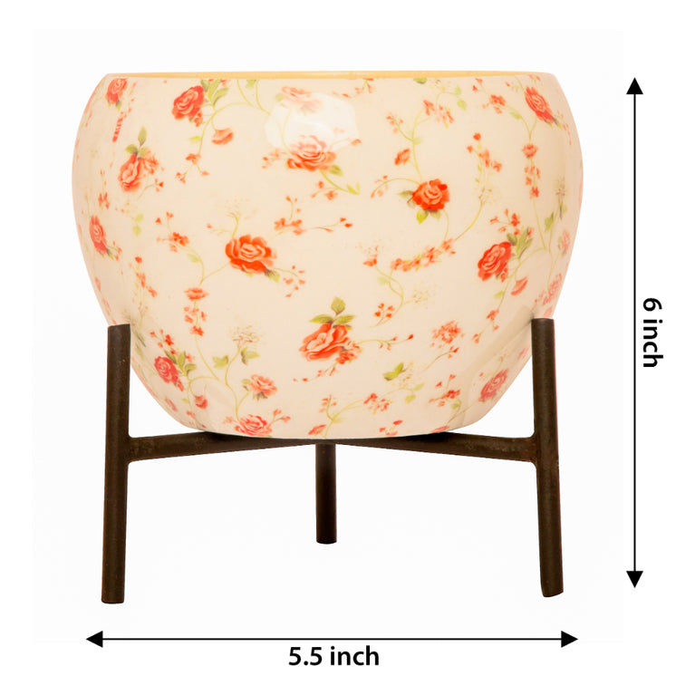 Planter With Design (White)