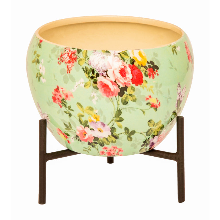 Planter With Design (Green)