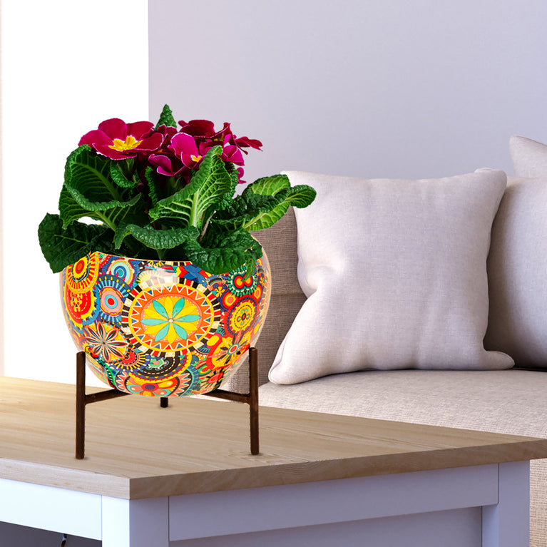 Planter With Design (Multicolor)
