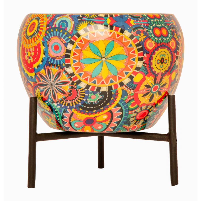 Planter With Design (Multicolor)