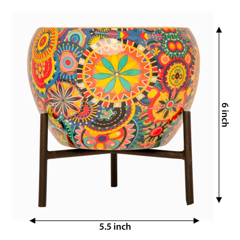 Planter With Design (Multicolor)