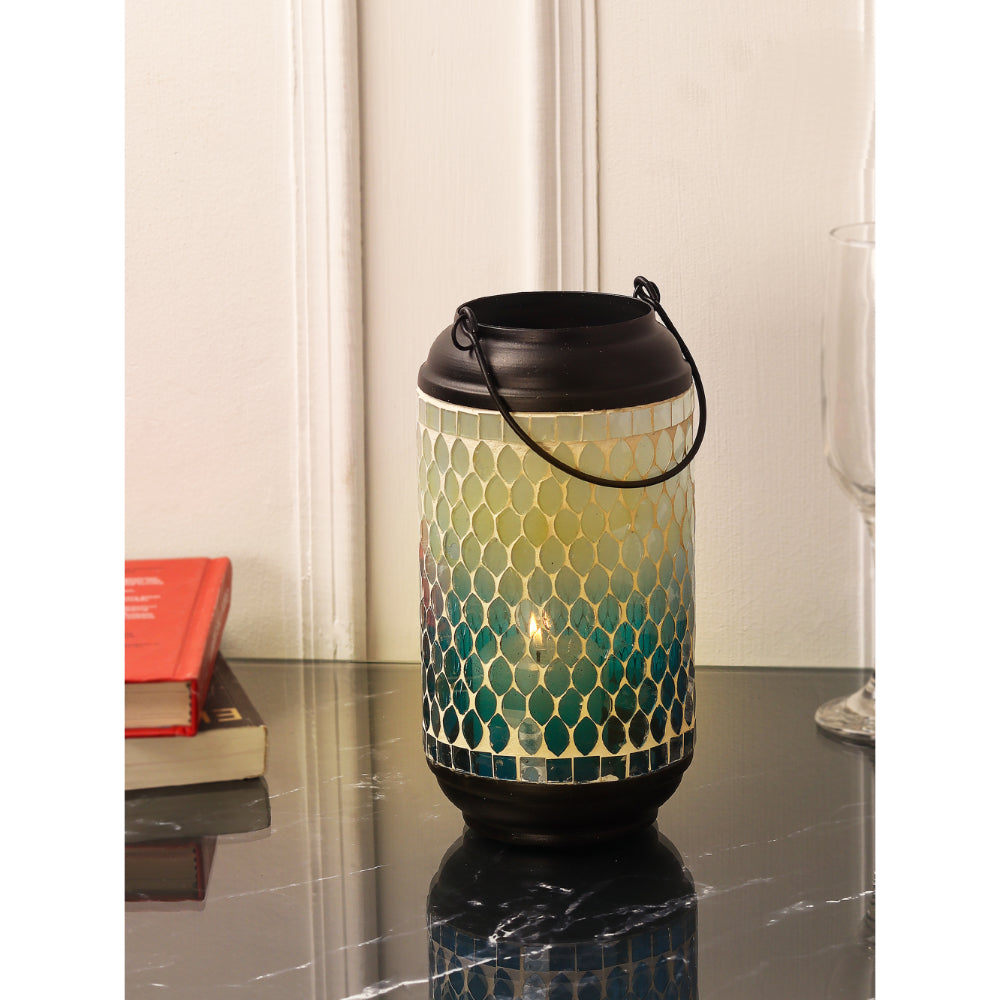 Lantern Blue & White Mosaic