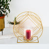 Candle Stand Circular And Square Pattern With Glass