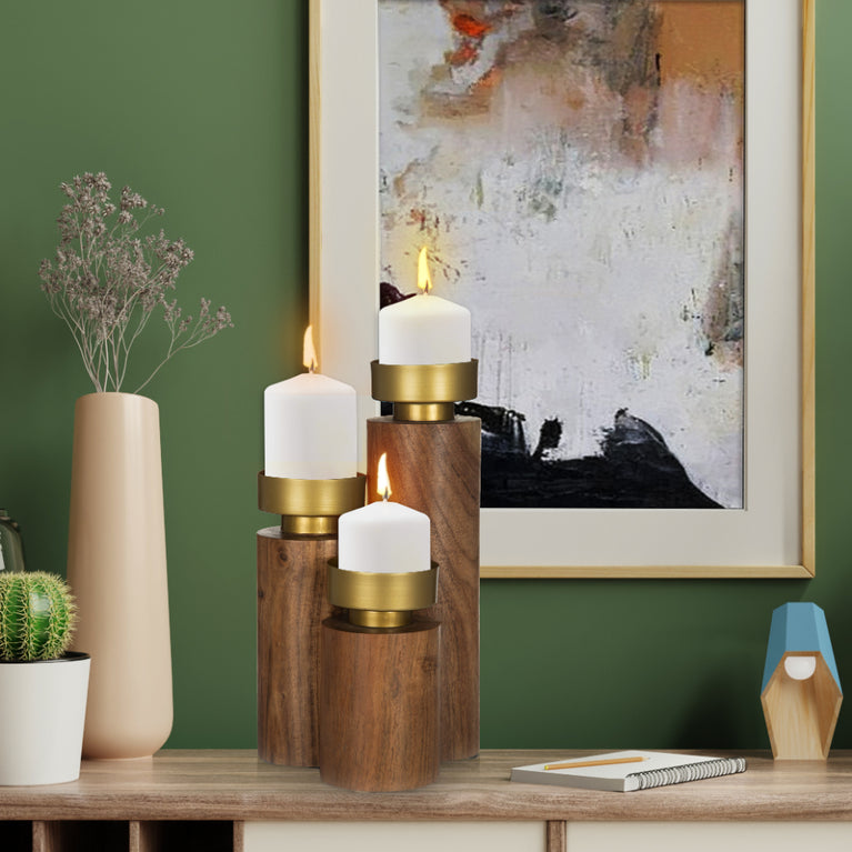 Set Of 3 CS in Wood & Metal