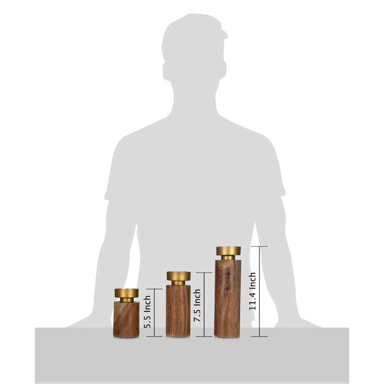 Set Of 3 CS in Wood & Metal