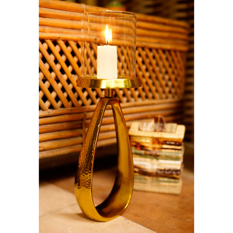 Candle Stand Golden Hammerred