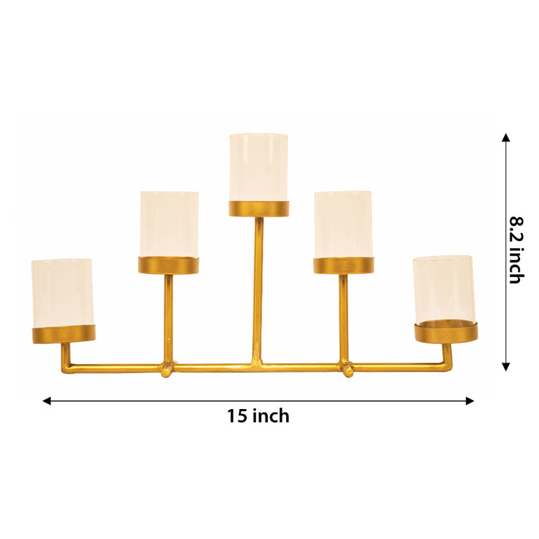 Tea Light holder For 5 Tea Lights On Horizontal Bar