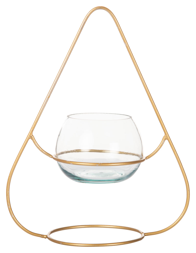 Tea Light Triangle With Glass