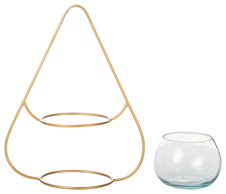 Tea Light Triangle With Glass