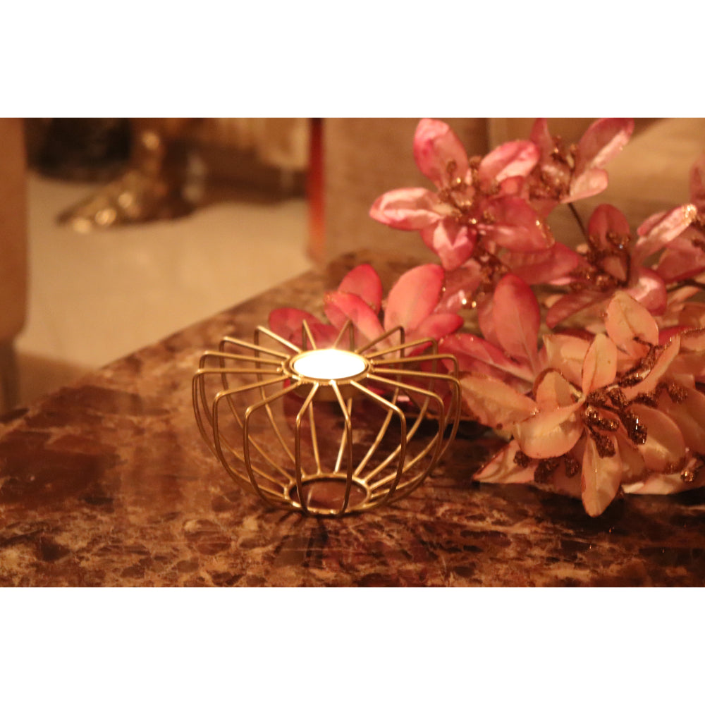 Tea Light Holder Wire (Gold)