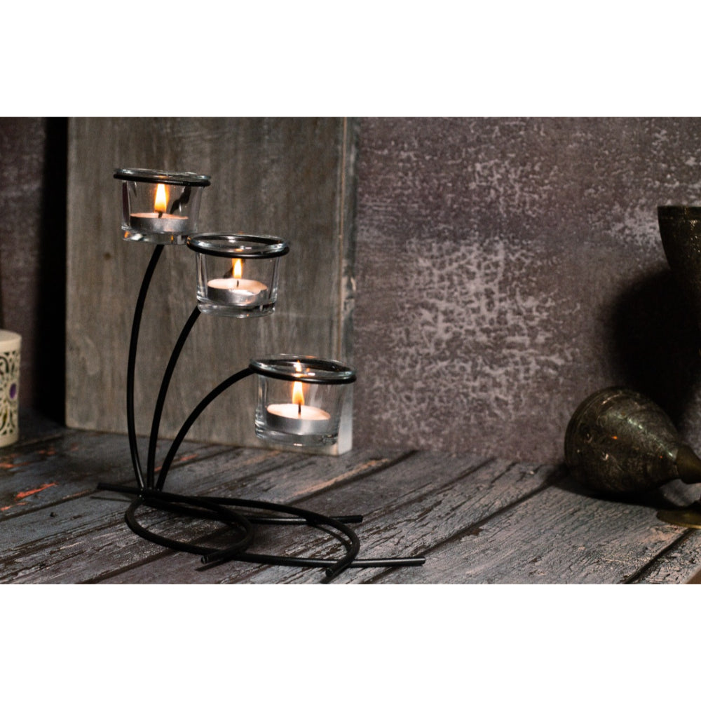 Tea Light Holder Branch (Black)