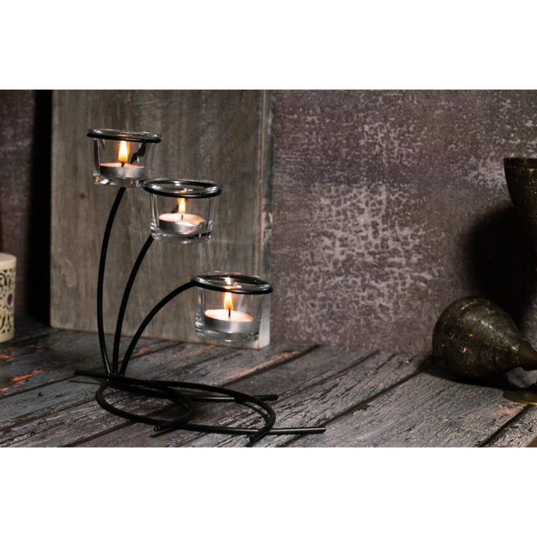 Tea Light Holder Branch (Black)