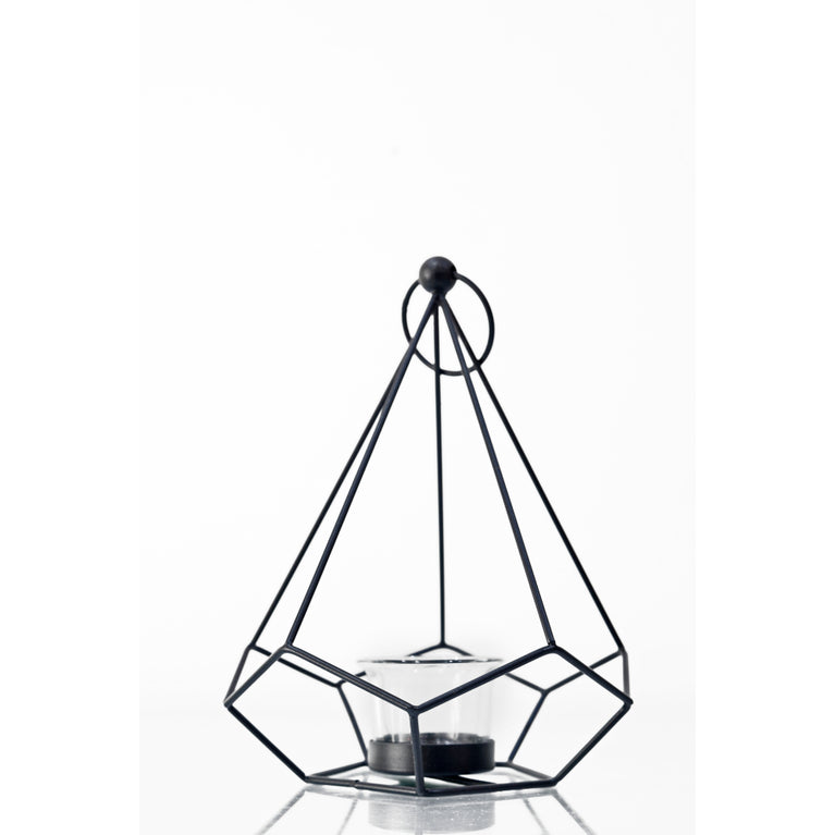 Tea Light Holder hexagon (Black)