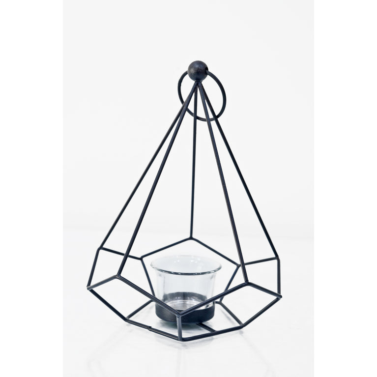 Tea Light Holder hexagon (Black)