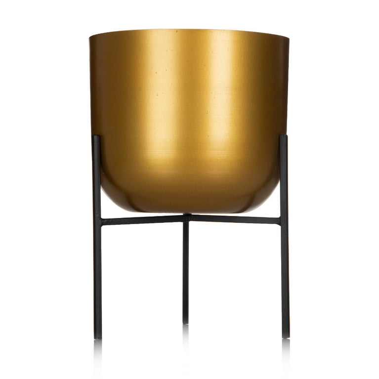 Planter in Golden Color With Stand