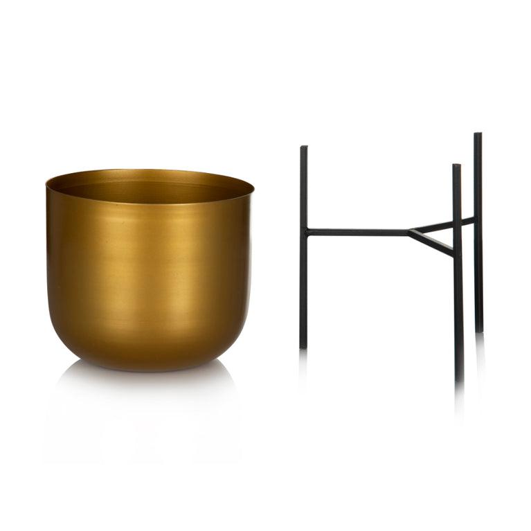 Planter in Golden Color With Stand