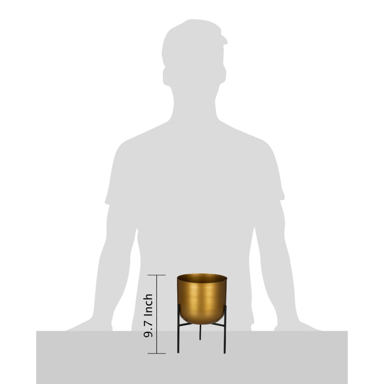 Planter in Golden Color With Stand