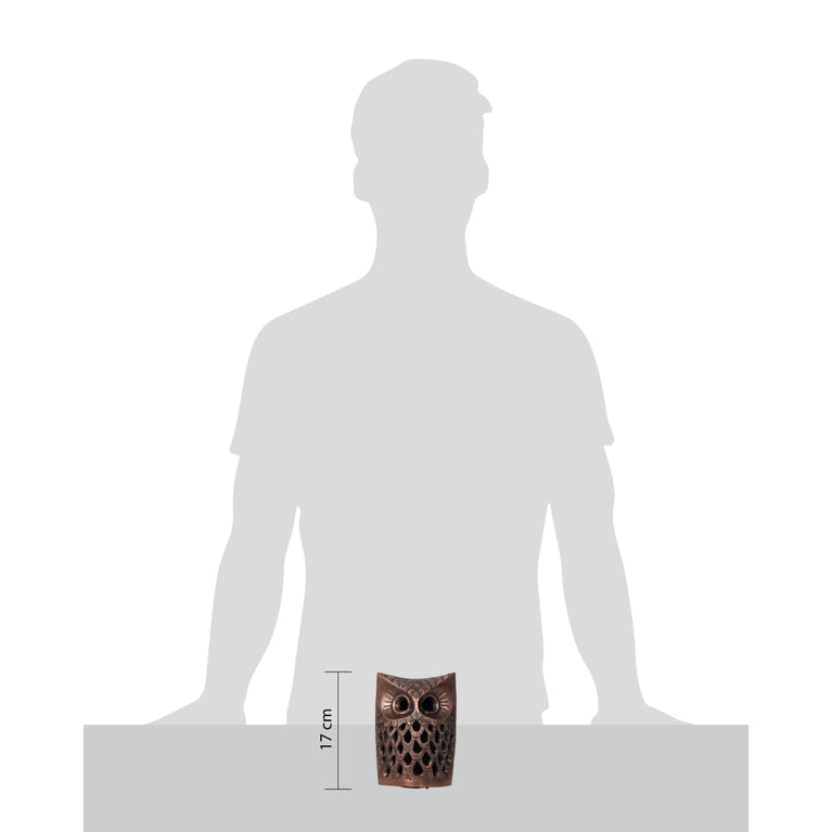 Tea Light Holder in Owl Shape (Copper Color)