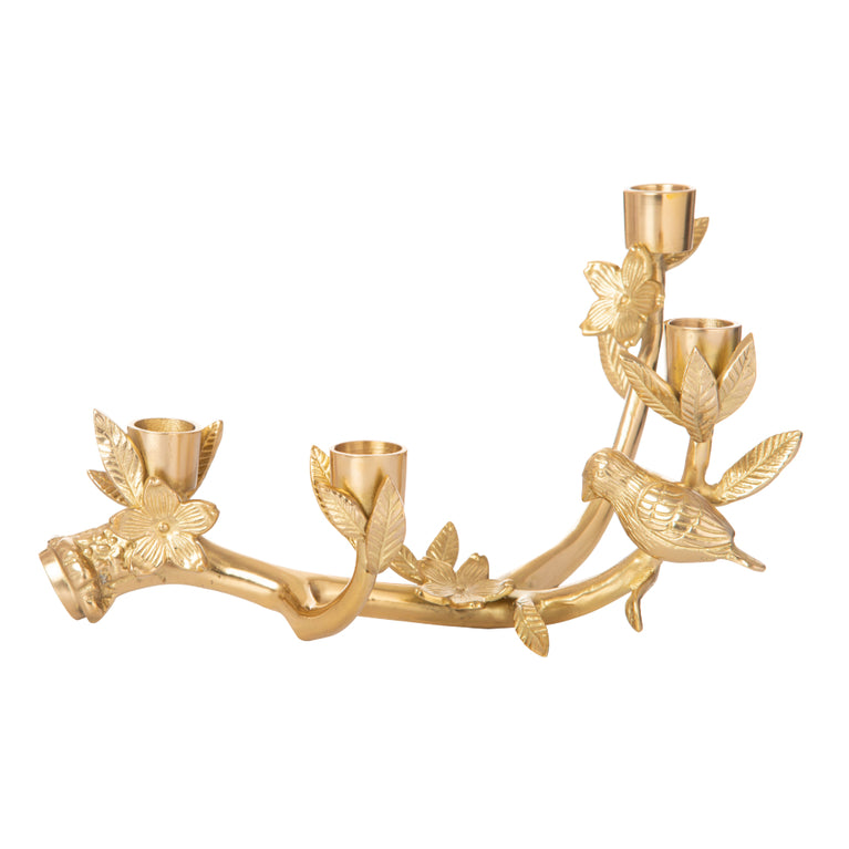 Candle Stand Brass Birds 4