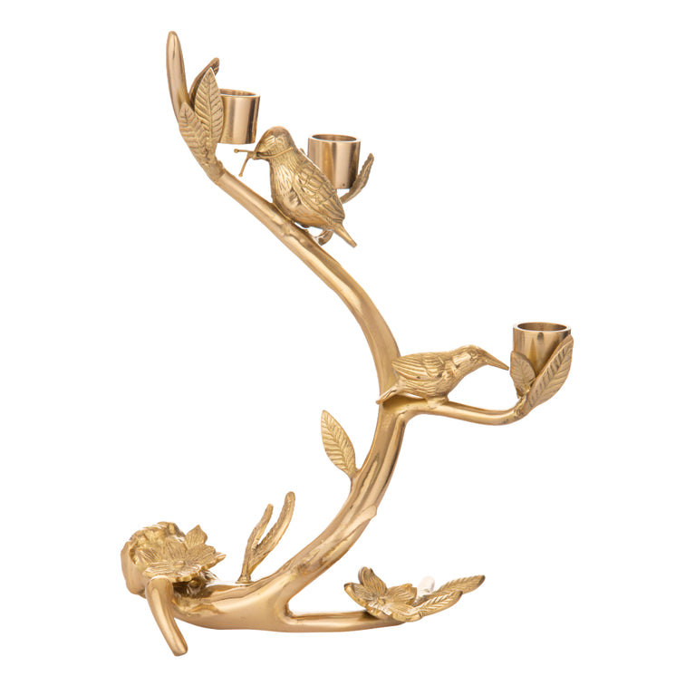 Candle Stand Brass Birds 3