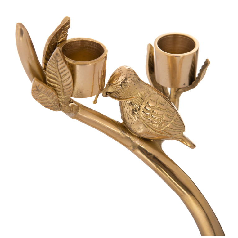 Candle Stand Brass Birds 3