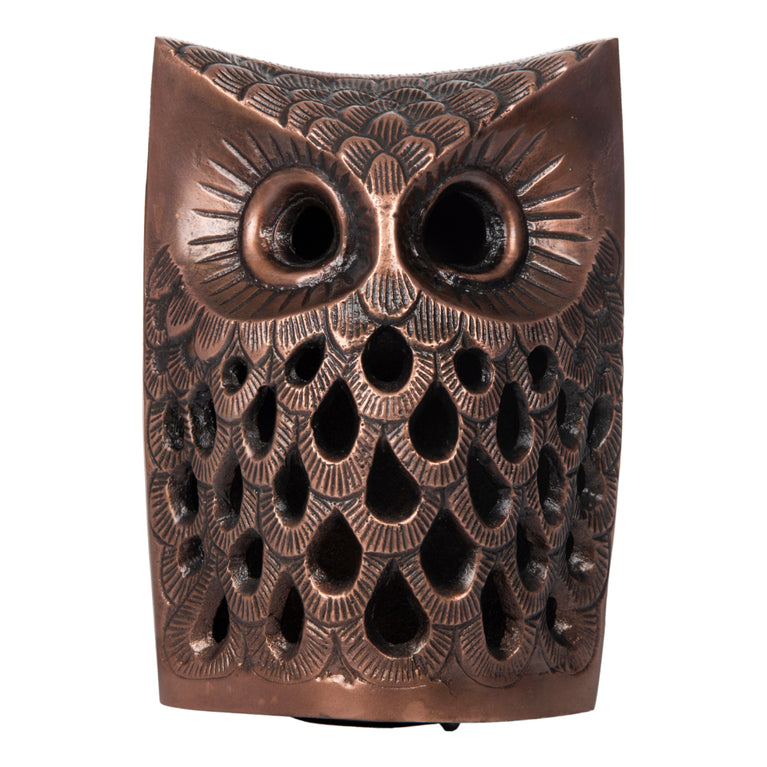 Tea Light Holder in Owl Shape (Copper Color)